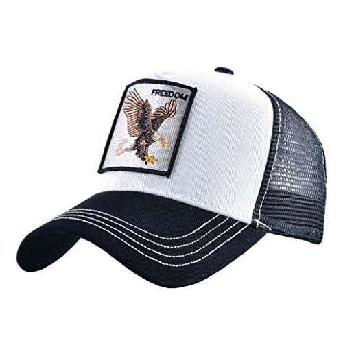 Unisex Animal Mesh Trucker Hat Snapback Square Patch Baseball Caps 
